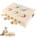 5 Holes Whack a Mole Cat Toy Wooden Cat Toy Whack-a-Mole 3-in-1 Cat Scratcher and Toy for Indoor Outdoor Cat Pop Up Toy Interactive Cat Toys Cat Games for Kitten Adult Cats
